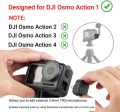 JJC USB-C 3.5mm Mic Adapter Only for DJI Osmo Action 1 Audio Adapter Vlogging Action Camera Accessories 3.5mm Audio Mic.
