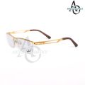 abdullah optics ray-ban of 7837 C1 aluminum body half rim (golden color) frame prescription eyewear good quality product (free brand box). 