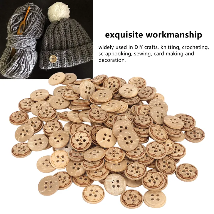Round%20Buttons,%20Smoothing%20Durable%20150Pcs%20Wooden%20Buttons%20for%20Sewing%20-%20Image%204