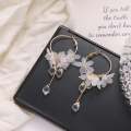 Crystal Water Drop Dangle Earrings - Acrylic Flower Tassel Drop Earrings by Top 10 Mart. 