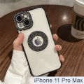 SUNAUDE For iPhone 11 Pro Max Mobile phone case with missing label and diamond inlay series sparkling and personalized high-end 2023 new and fresh new product phone protection case comfortable soft anti slip protection case.