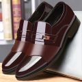Brand Fashion Oxfords Business Casual Leather Shoes Formal Office Shoes for Men Slip-on & Pull-on Leather Shoes.