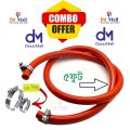 5 Feet high quality hose pipe and clam for LPG gas (3pieces set).