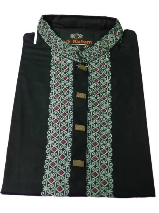 Stylish%20black%20Color%20Men's%20Embroidery%20Punjabi%20-%20Panjabi%20For%20Men%20-%20Image%202
