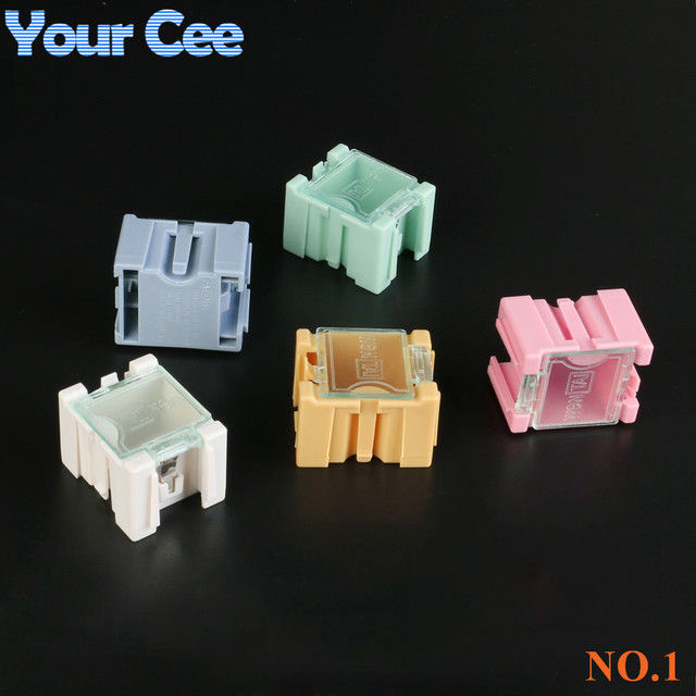 1pc SMD SMT IC Component Container Storage Boxes Diy Electronic Practical Jewelry Patch Box Case Green Blue Pink White Yellow
