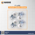 1" 4PC Universal Swivel Casters  Furniture Wheel Castor White PP Nylon Dual Roller Wheel For Platform Trolley Chair Fixed Swivel-MHN. 