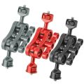 Double 1/4 Ball Head Adapter Magic Arm Crab Clamp 3/8 Mount Light Field Monitor Camera Stand Bracket. 