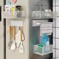 Magnetic Spice Rack Fridge Grid Organizer Shelf Wall Refrigerator Storage Organization for Spices For Kitchen Livingroom. 