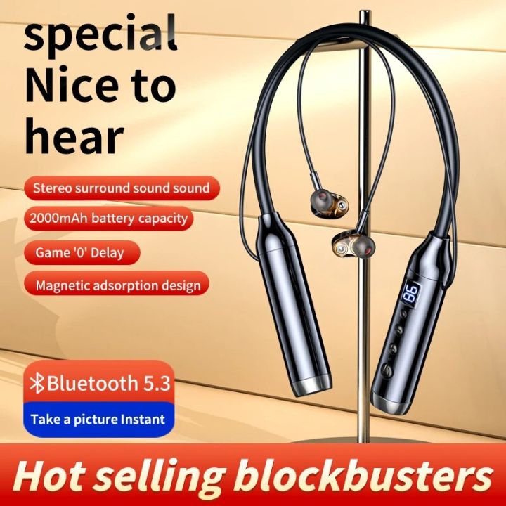 200 Hour Wireless Headphones Bluetooth Neckband Earphones