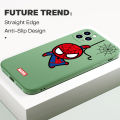 Hontinga for iPhone 11 Case Cute Marvel Avengers Cartoon Spiderman Spider Man Phone Case Square Edge Silicone Cases Full Lens Cover Shockproof Protection Case. 