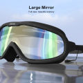 Outtobe Ad-ult Swimming Goggles Large Frame with ear plug Waterproof Anti Fog Swim Glasses.