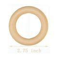 25 Pcs Natural Wood Rings 70mm Unfinished Macrame Wooden Ring Wood. 
