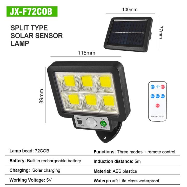 LED Solar Street Wall Light PIR Motion Sensor Outdoor Garden Security ...
