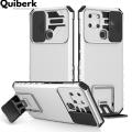 Quiberk for Infinix Smart 6 Phone Case Slide Camera Cover Kickstand Hard Shockproof Armor Back Casing. 