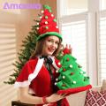 Christmas Hat Joyful Christmas Plush Hat Festive Red Green Xmas Tree Hat for Holiday Party Decoration Perfect Gift for New Year 2023 Celebration Southeast Asian Buyers' Favorite Soft Plush Christmas.