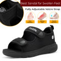 FitVille Men's Sandals Widened Mens Casual Shoes Velcro Lightweight for Plantar Fasciitis Arch Support Relief Pain. 