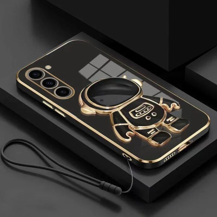 Astronaut%20Bracket%20Plating%20Case%20For%20Samsung%20Galaxy%20S24%20S23%20S23FE%20S22%20S21%20S20%20FE%20S10%20S9%20S8%20Plus%20Ultra%20Note%2020%2010%209%208%20Lanyard%20Cover%20-%20Image%202