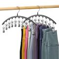 Stainless steel hangers Efficient Space-saving Windproof hamgers PVC waterproof 10 clips hangers for clothes for Home organization Travel accessories Dorm room essentials Wet weather drying Suitable. 