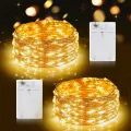 Fairy String Lights - 50 Leds Firefly String Lights - Garden Home Party Wedding Festival Decorations - Crafting Battery Operated Lights, Warm White.
