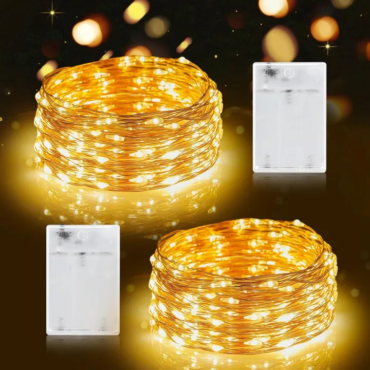 Fairy String Lights - 50 Leds Firefly String Lights - Garden Home Party Wedding Festival Decorations - Crafting Battery Operated Lights, Warm White