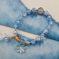 Little daisy bracelet female forest girlfriend bracelet ins niche design popping crystal cold wind bracelet. 