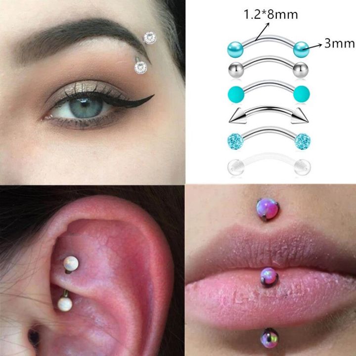 6Pcs/lot%20Stainless%20Steel%20Crystal%20Eyebrow%20Piercing%20Set%2016G%20CZ%20Curved%20Barbell%20Helix%20Daith%20Piercing%20Lot%20Lip%20Rings%20Snake%20Eyes%20Bulk%20-%20Image%204
