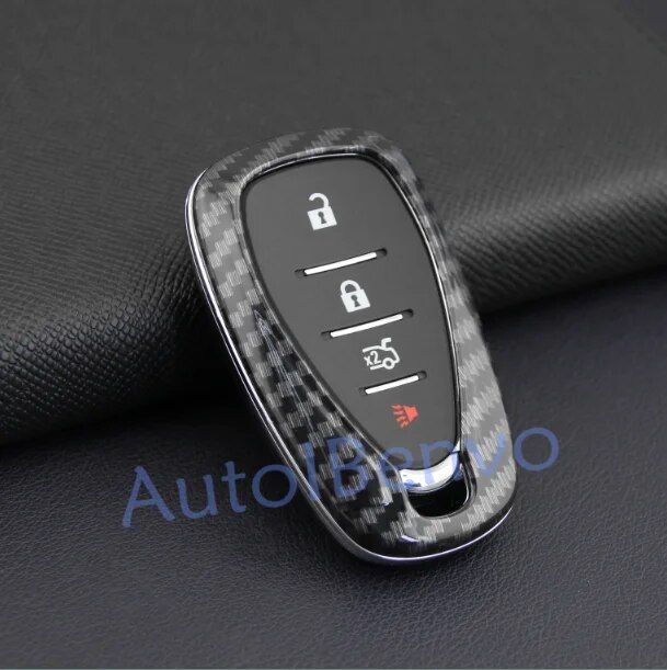 Carbon Fiber Car Key Protect For Cruze Malibu Camaro Bolt Traverse Keychain Cover