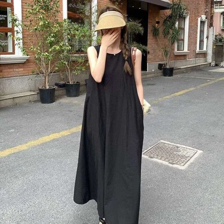 Japan%20South%20Korea%20Open%20Back%20Holiday%20Strap%20Sleeveless%20Tank%20Top%20for%20Women's%20Summer%20Design,%20Small%20and%20Loose,%20White%20Beach%20Long%20Dress%20-%20Image%204