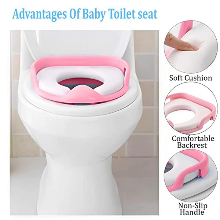 Kids Toilet Training Seat Pink White