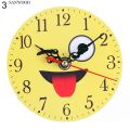 〓Creative Funny Emoji Round Wall Clock Living Room Bedroom Home Decor.