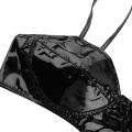 【Happy childhood memories】Fashion Moto Womens Lingerie Wetlook Leather Crop Tops Wire-free No Pad Bra Top for Raves Pole Parties Clubwear Costumes.