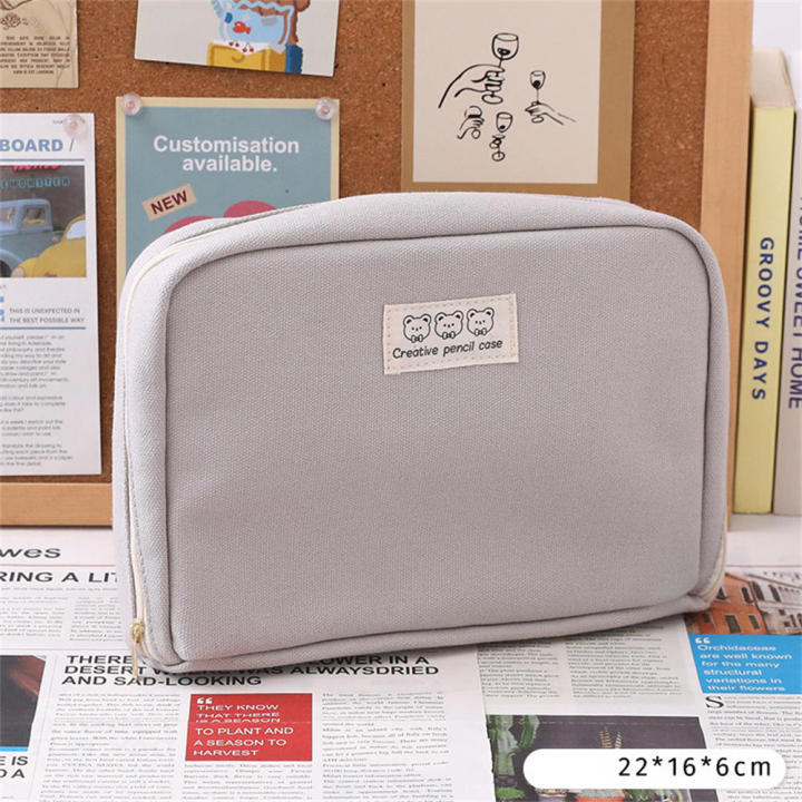 Canvas%20Pencil%20case%20Convenient%20Japanese%20Large%20capacity%20Bag%20pouch%20Zipper%20closure%20Wide%20Open%20Box%20for%20School%20Office%20Students%20Artists%20Travel%20-%20Image%207