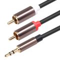 【Must-Have Accessories】 3.5Mm To 2Rca Audio Cable for Amplifiers Audio Car Aux. 