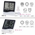 HTC-1 Or HTC-2 Electronic Temperature Humidity Meter, For Medical Indoor Room LCD Digital Thermometer Hygrometer Weather Station Alarm Clock. 