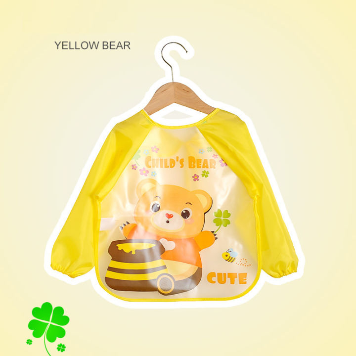 Long%20Sleeve%20Waterproof%20Baby%20Bibs%20Cute%20Cartoon%20Bear%20Baby%20Feeding%20Bibs%20Lace%20Up%20Design%20Newborn%20Toddler%20Kid%20Children%20Eating%20Aprons%20-%20Image%203