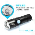 【Must-Have Gadgets】 395nm UV light flahlight Blacklight UB rechargeable LED flahlight. 