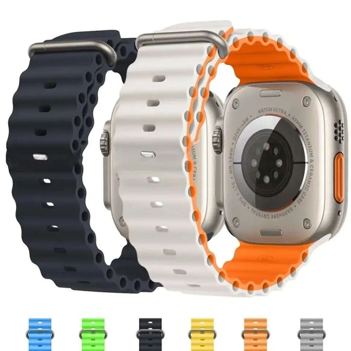 Original Silicone Strap For Apple watch ultra band 49mm 45mm