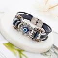 Lucky Eye Turkish Evil Eye Bracelets - Punk Multilayer Leather Handmade Bracelet.