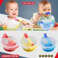 Baby Feeding Spoon Bowl Set (1 PCS) - Multicolor Suction Bowls Tableware Food Grade with Spoon [Premium]. 
