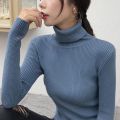 Women's Turtleneck Sweater Slim Fit Autumn and Winter 2023 New Internet Celebrity Solid Color Inner Wear Long-Sleeved Bottoming Sweater Top. 