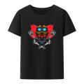 Red Devil As A Biker In Retro Style Modal Print T Shirt Men Comfortable Breathable Camisetas Creative Hipster Fashion Streetwear. 