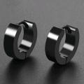 Black Stainless Steel Men's Earrings. 