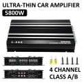 4-Channel C-ar Audio Amp-lifier 5800W High-Power Amp 12.0V Ultra-Thin Four-Way Power Amp-lifier Class A/B. 