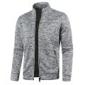 Men's Zipper Jacket Autumn Stand Collar Sweatshirts Long Sleeve Casual Coats Streetwear Male Fleece Sweater.
