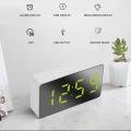 Digital Alarm Clock Mirror LED Night Lights Thermometer Wall Clock Lamp Square Rectangle Multi-function Desk Clocks LED display.