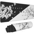 【7Rings Store】（NEW）Black and White Cherry Blossom Gaming Mouse Pad,Large Mouse Mat Desk Pad, Stitched Edges Mousepad, 31.5 x 11.8 Inch. 