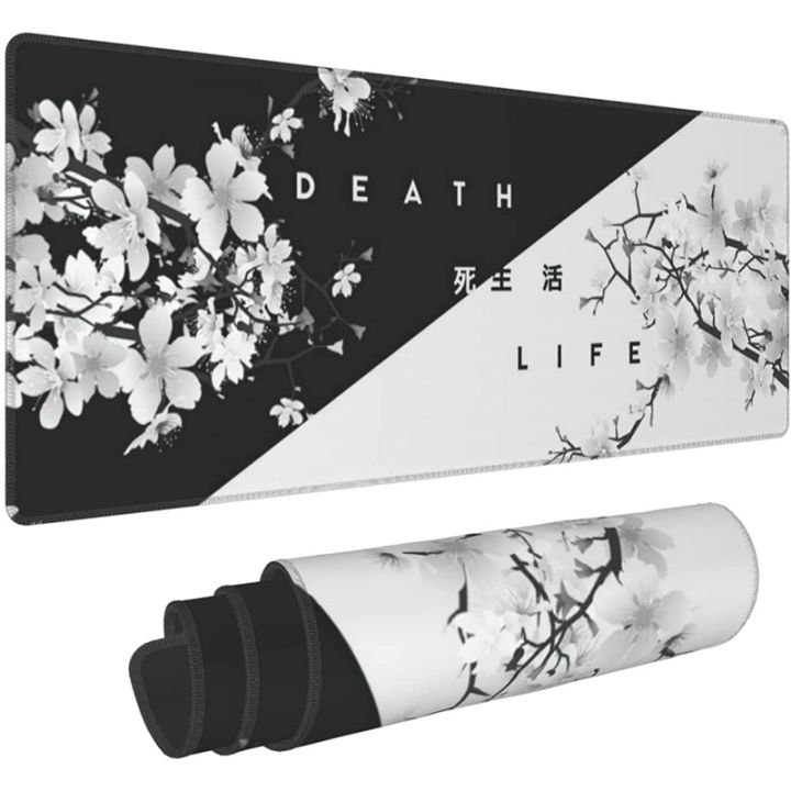 %E3%80%907Rings%20Store%E3%80%91%EF%BC%88NEW%EF%BC%89Black%20and%20White%20Cherry%20Blossom%20Gaming%20Mouse%20Pad,Large%20Mouse%20Mat%20Desk%20Pad,%20Stitched%20Edges%20Mousepad,%2031.5%20x%2011.8%20Inch%20-%20Image%202