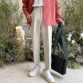 【Alien Alien】 2021 Men's Straight Pants Loose Casual Pants Western Trouser thicken velvet Suit Pants Formal Business Cotton Trousers S-XL. 