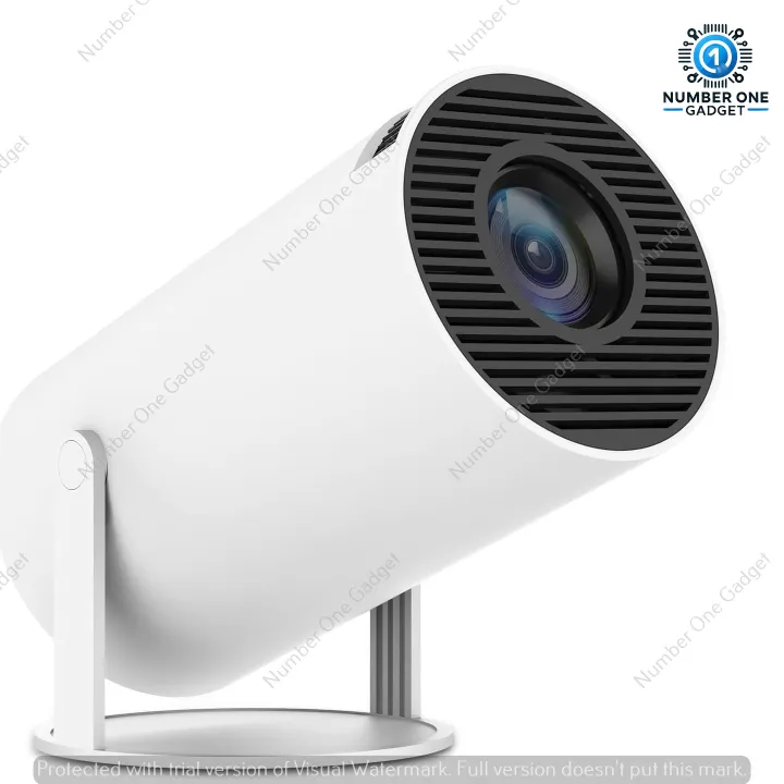 Mini Projector with Android 11, HY300A Home Projector 4K Ultra Hd Support, Smart Magcubic Projector 5G WIFI6 BT5.0 Auto Horizontal Correction, 180°Rotatable Outdoor Projector for Phone/Laptop (White)