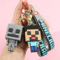 【Be worth】 Soft 3D Keychain Cute Fashion Doll Accessories Minecraft Game Figures Keyring For Women Men Bag Charms Pendant.